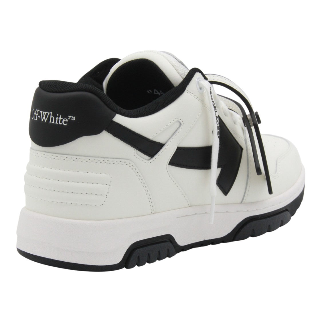 Off-White White Leather Sneakers With Black Accents