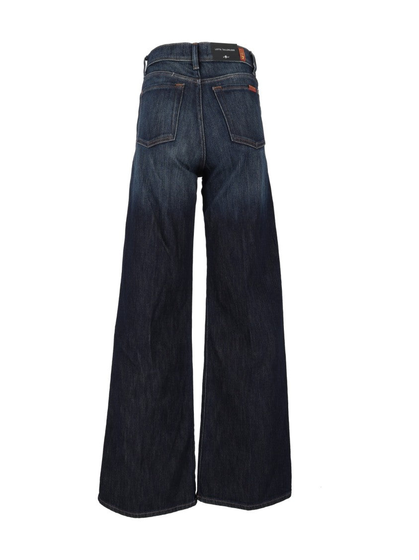 7 For All Mankind Deep Sea Lotta Tailorless Wide-Leg Jeans