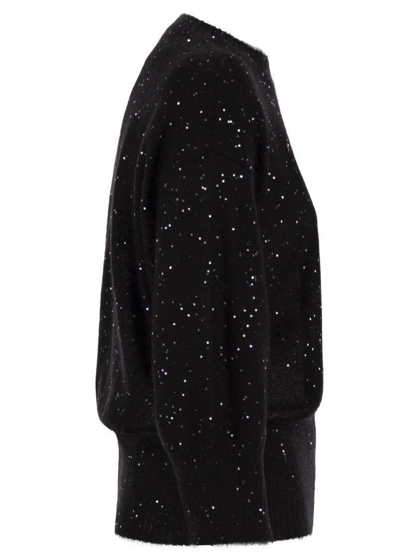 Fabiana Filippi Mohair Sweater With Micro Sequins