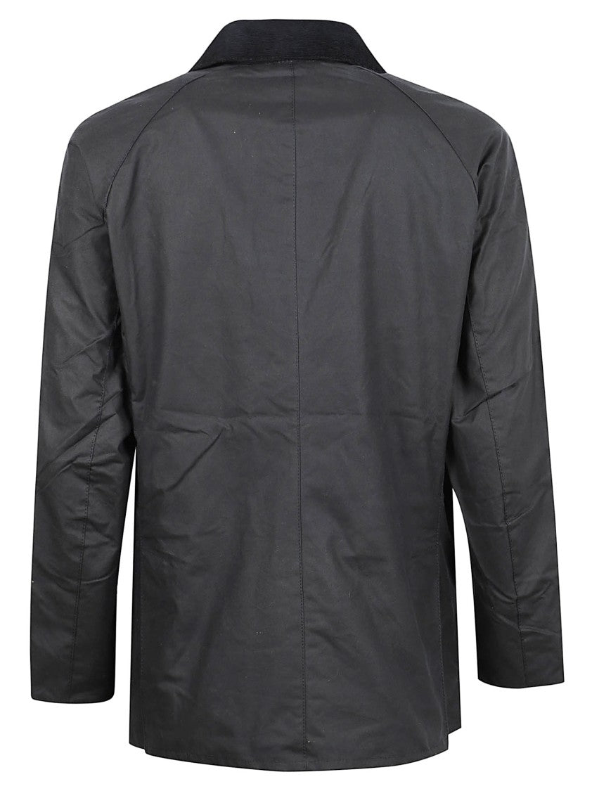 Barbour Slim-Cut Waxed Cotton Jacket With Corduroy Collar