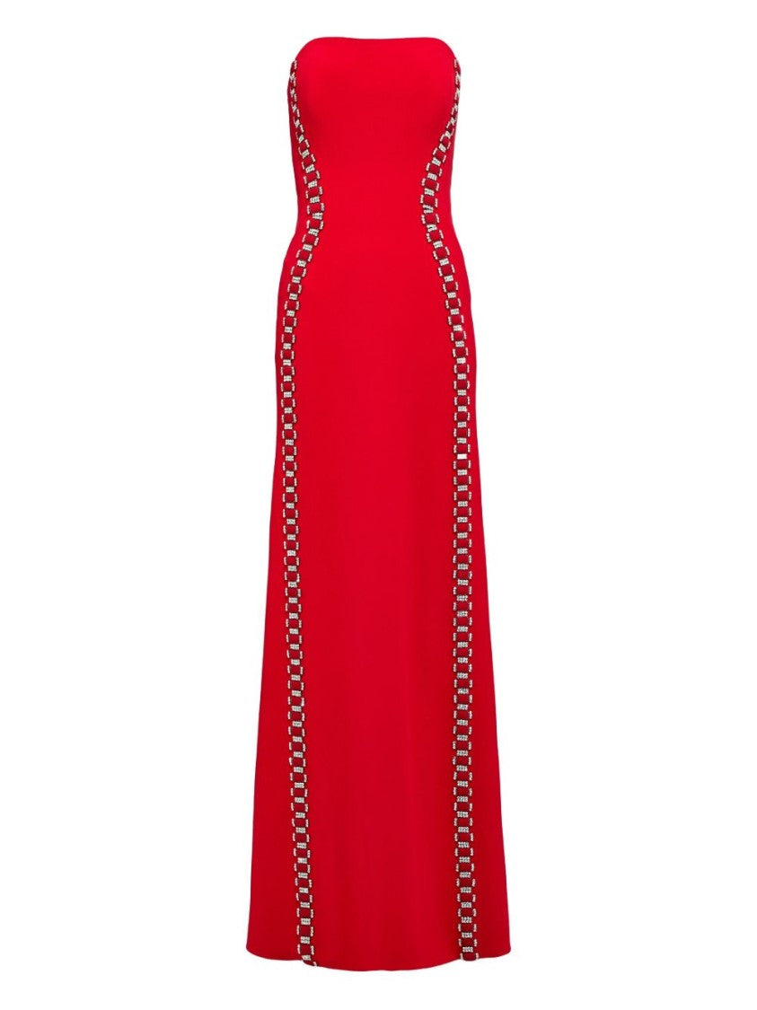 Jenny Packham Strapless Column Evening Dress With Rhinestone Accents