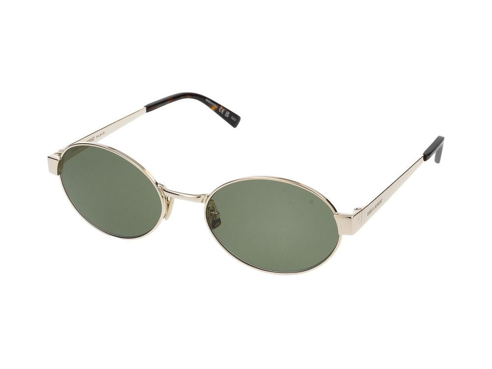 Saint Laurent Gold Round Metal Frame Sunglasses