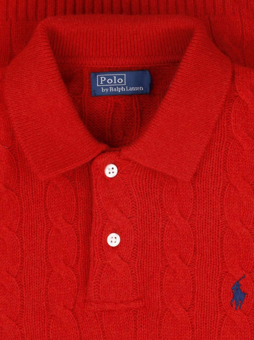 Polo Ralph Lauren Cable Knit Polo Collar Knit Sweater