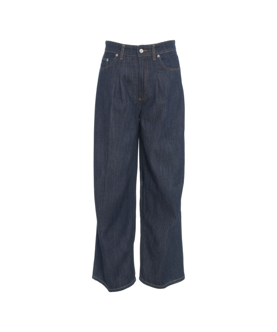 Department Five Wide-Leg Denim With Contemporary Pleats