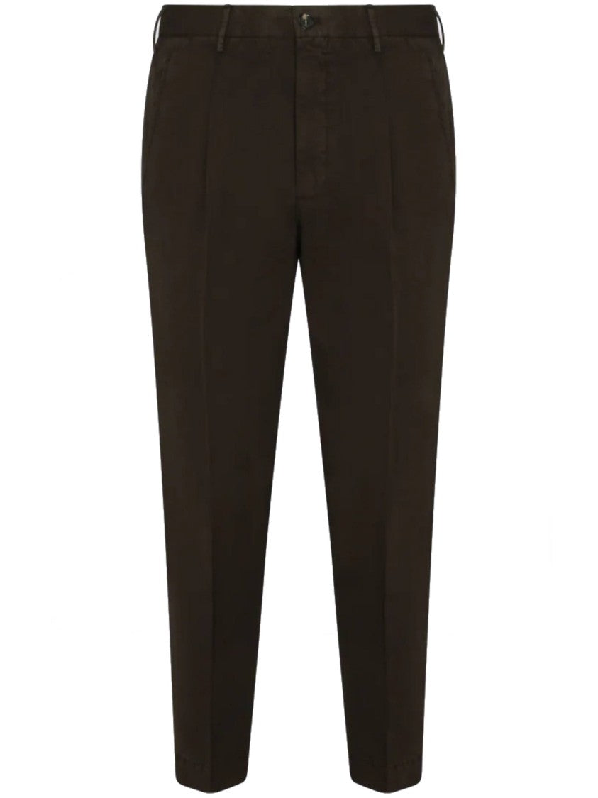 Incotex Brown Slim Fit Cropped Pants