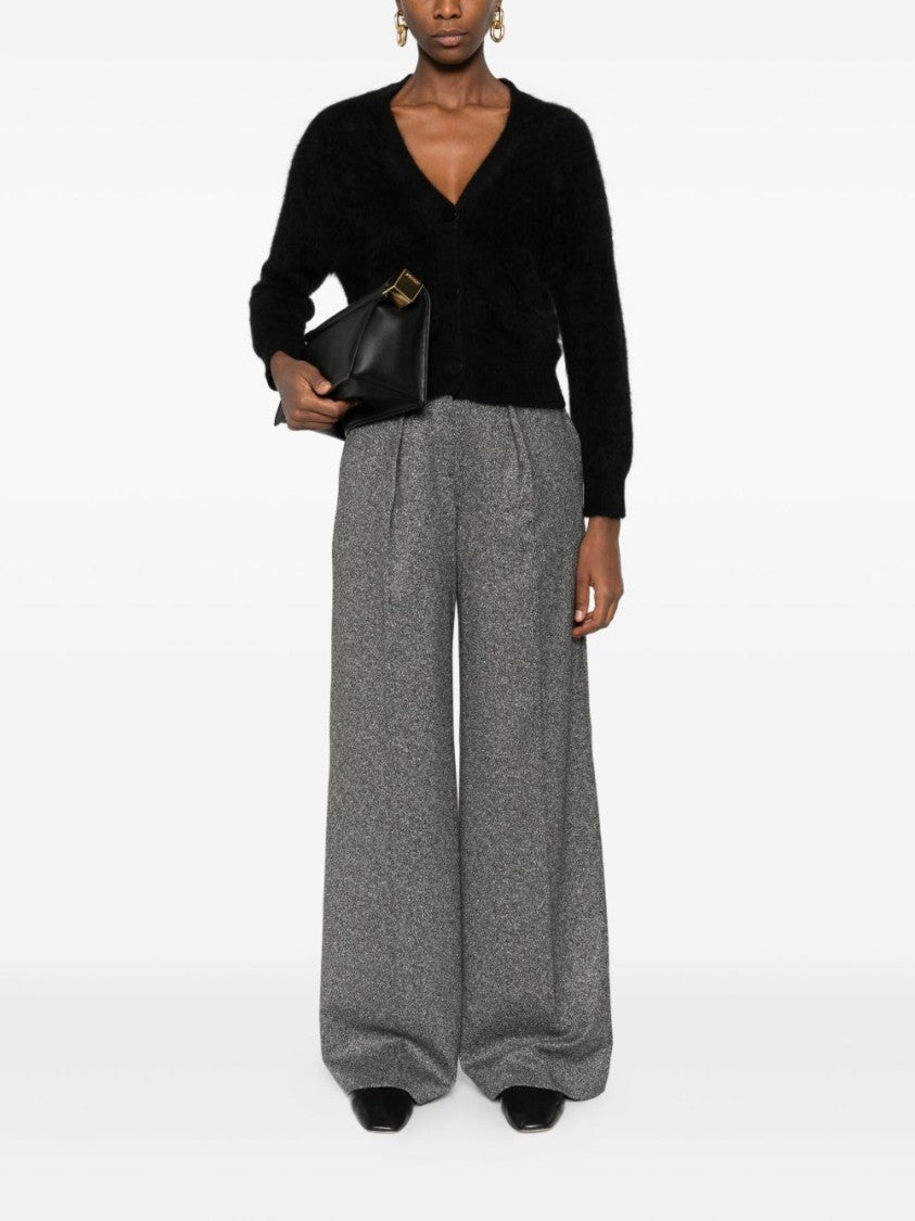 Tabaroni Cashmere Soft Black Cardigan With V-Neckline