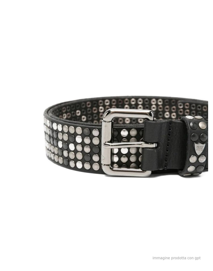 Htc Los Angeles Black 5000 Stud Leather Studded Belt