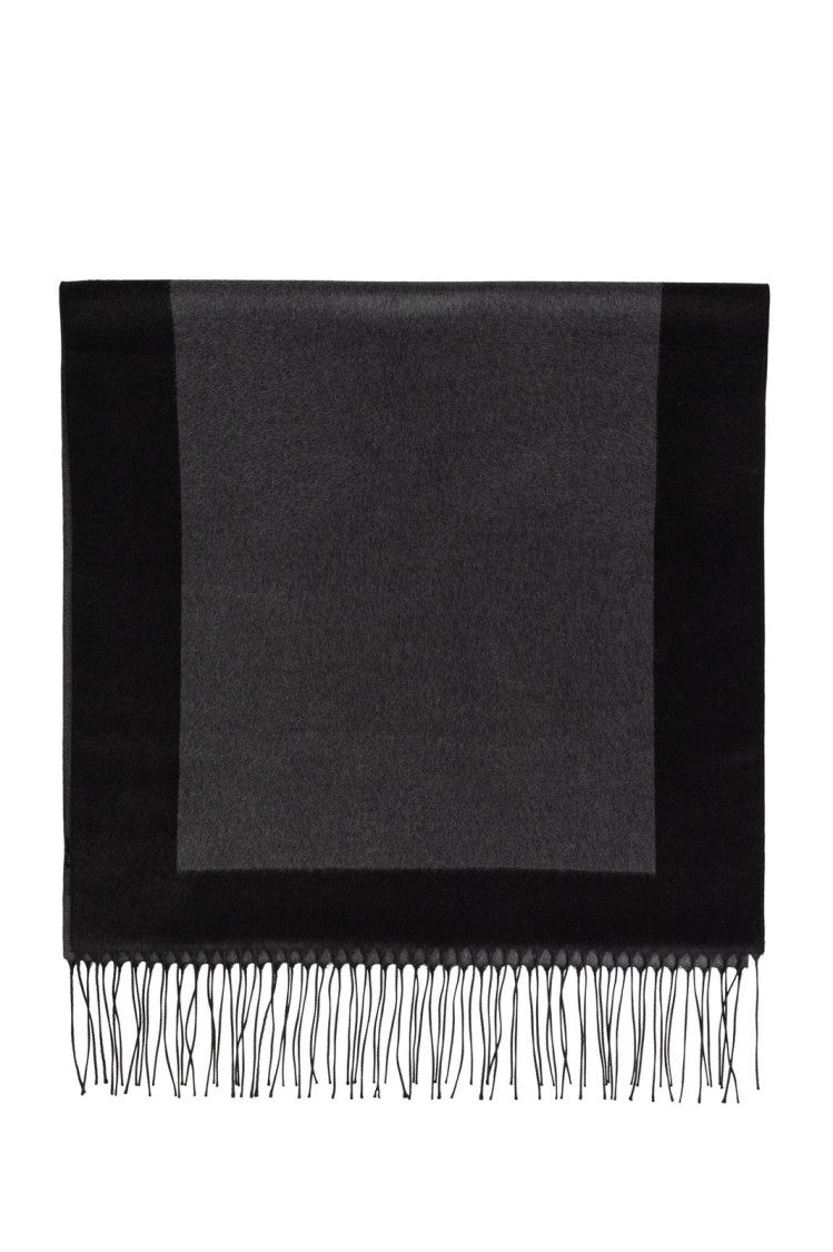 Saint Laurent Rectangular Silk Scarf With Abstract Letter Motif