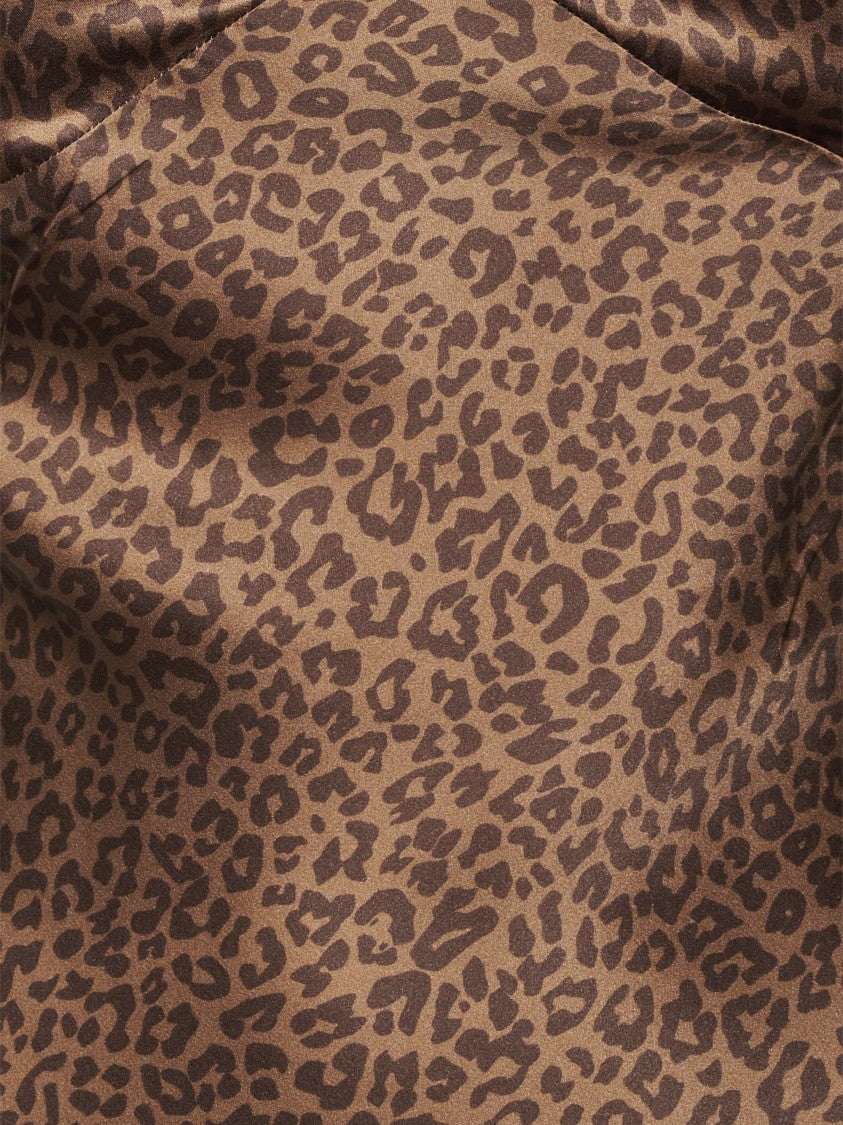 Mc2 Saint Barth Flowing Pastel Leopard Print Silk Maxi Dress