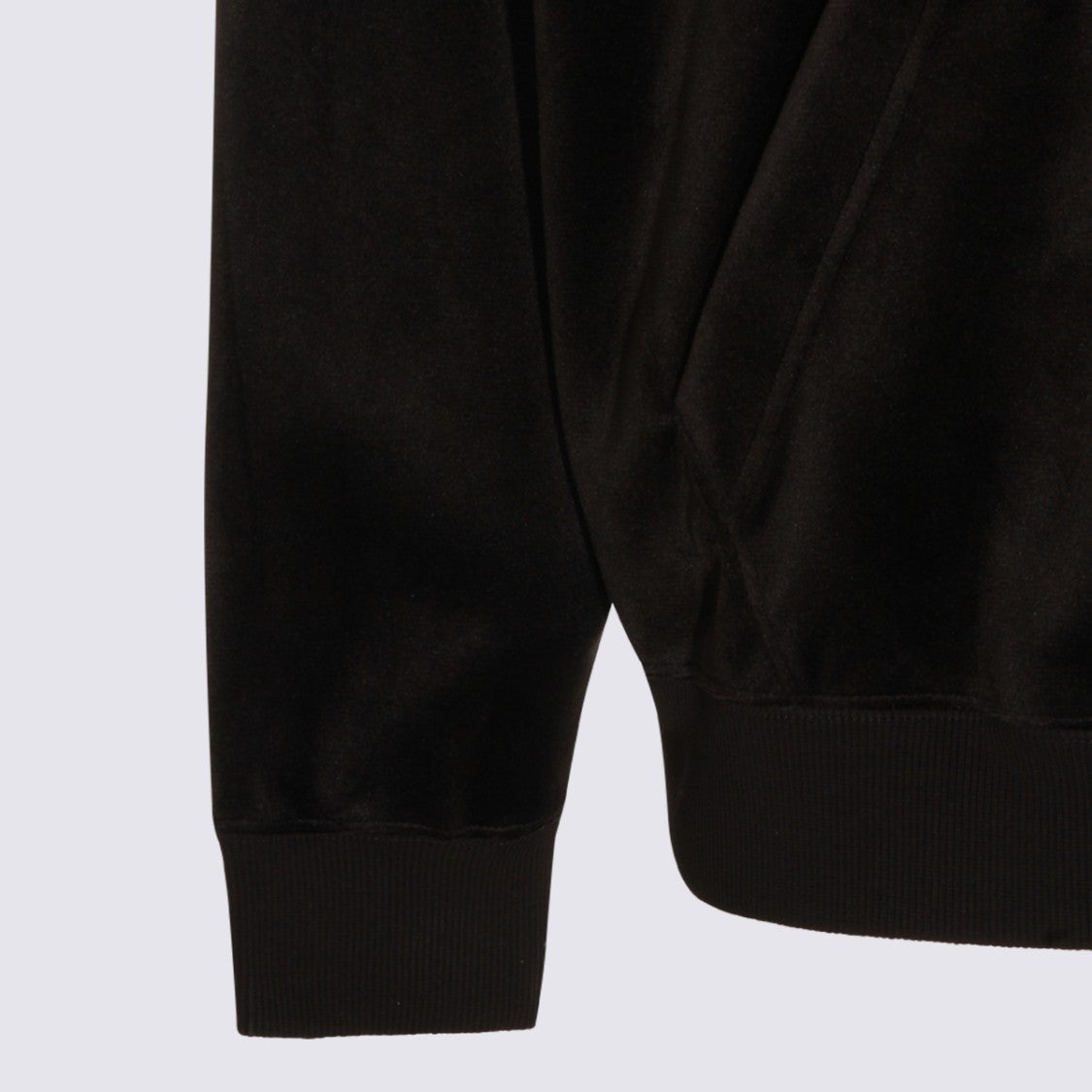 Y-3 Black Hoodie Sweater With Velvety Texture And Embossed Logo