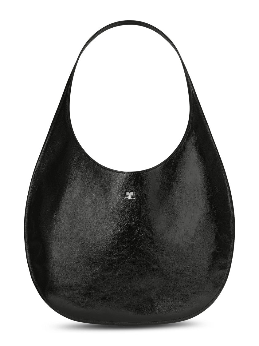 Courrèges Crescent-Shaped Flat Tote Bag With Glossy Finish