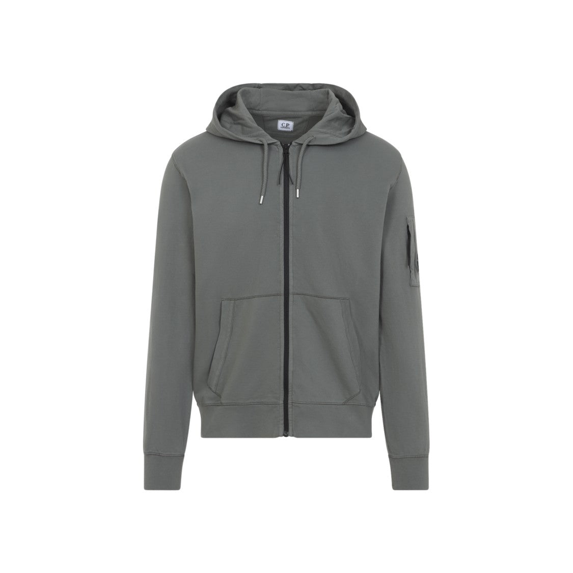 C.P. Company Zip Lens Grey Cotton Hoodie