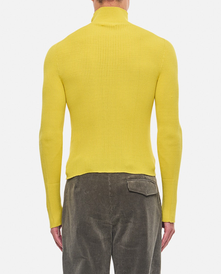 Rier Yellow Ribbed Turtleneck