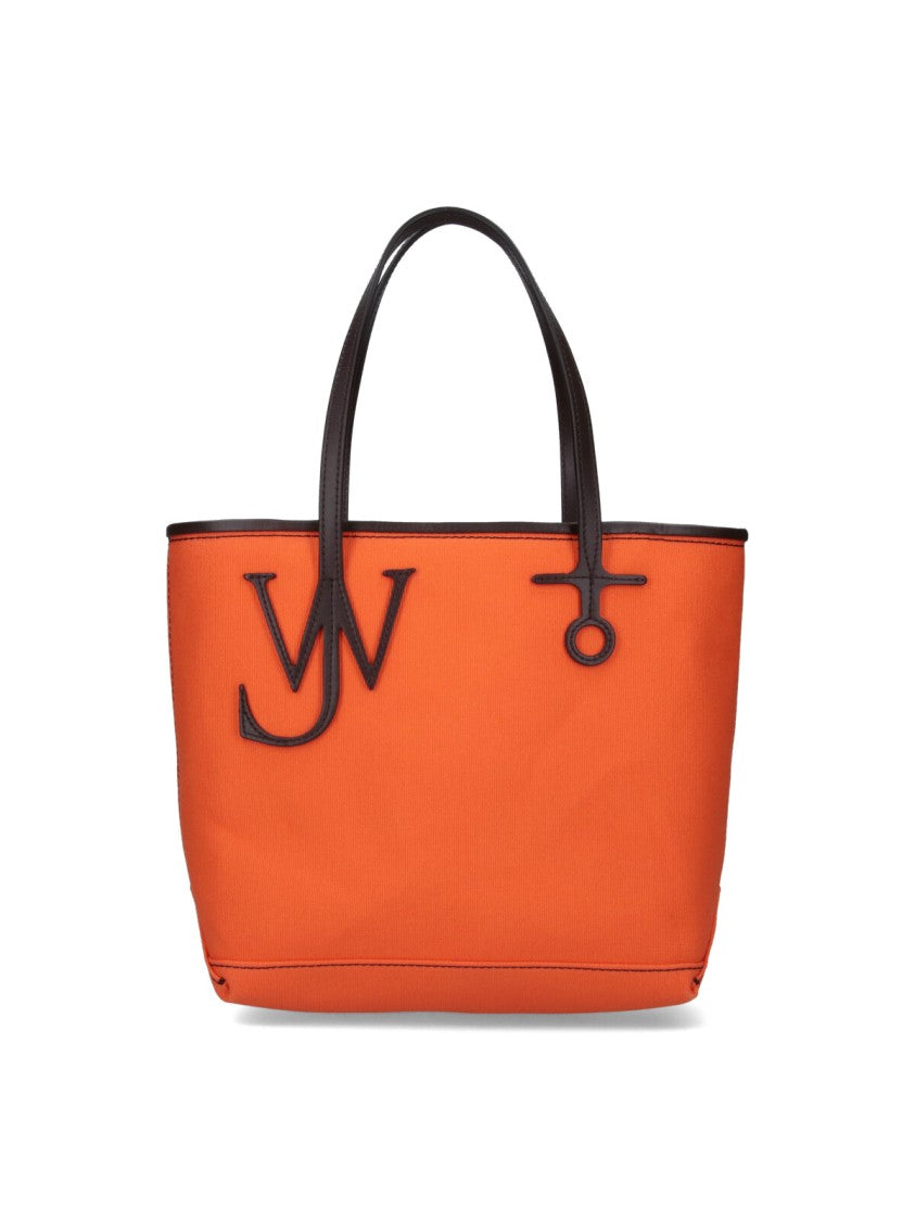 J. W. Anderson Orange Anchor Structured Canvas Logo Tote