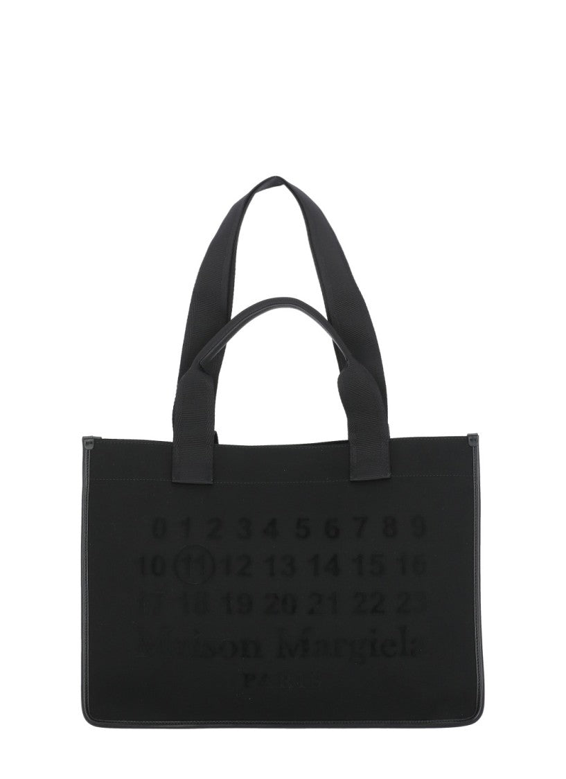 Maison Margiela Rectangular Black Cabas Shopping Bag With Magnetic Closure