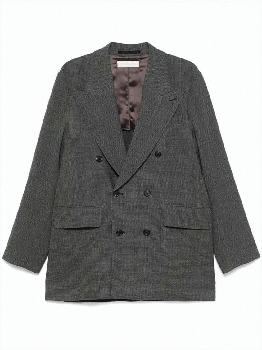 Our Legacy Textured Double-Breasted Blazer With Oversized Silhouette