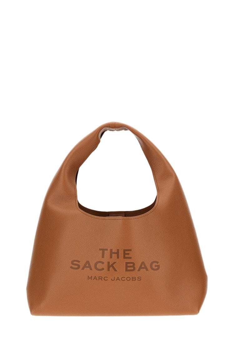 Marc Jacobs Full Grain Leather Slouchy Sack Bag With Embossed Logo