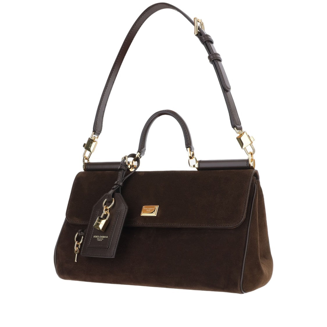 Dolce & Gabbana My Sicily Medium Suede Handbag With Structured Silhouette