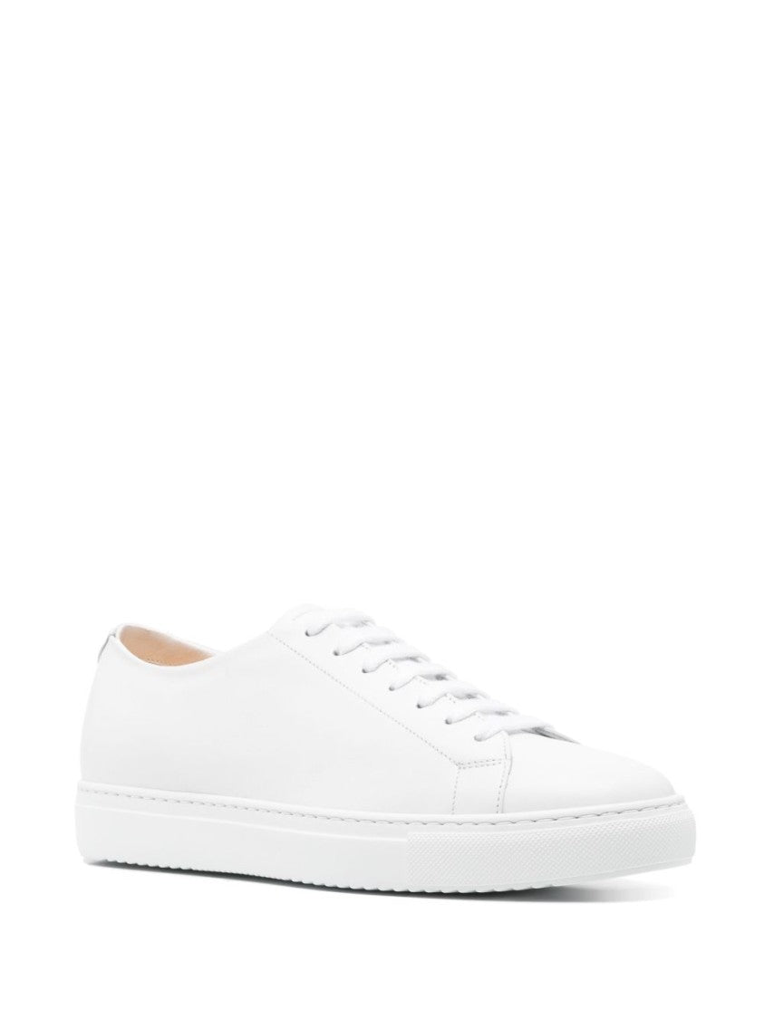 Doucal's White Leather Sneakers With Cushioned Insole
