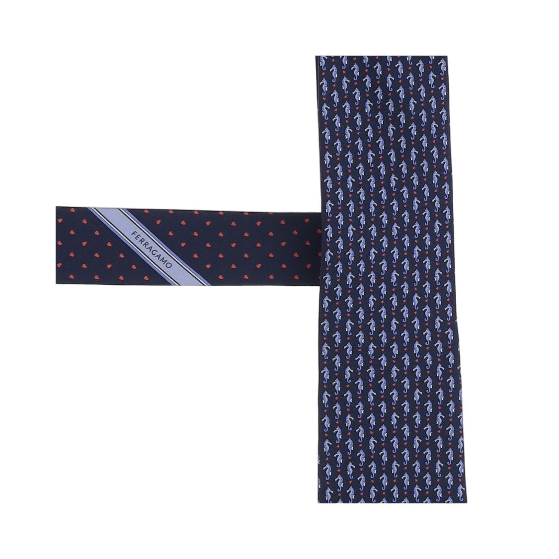 Salvatore Ferragamo Blue Patterned Silk Tie