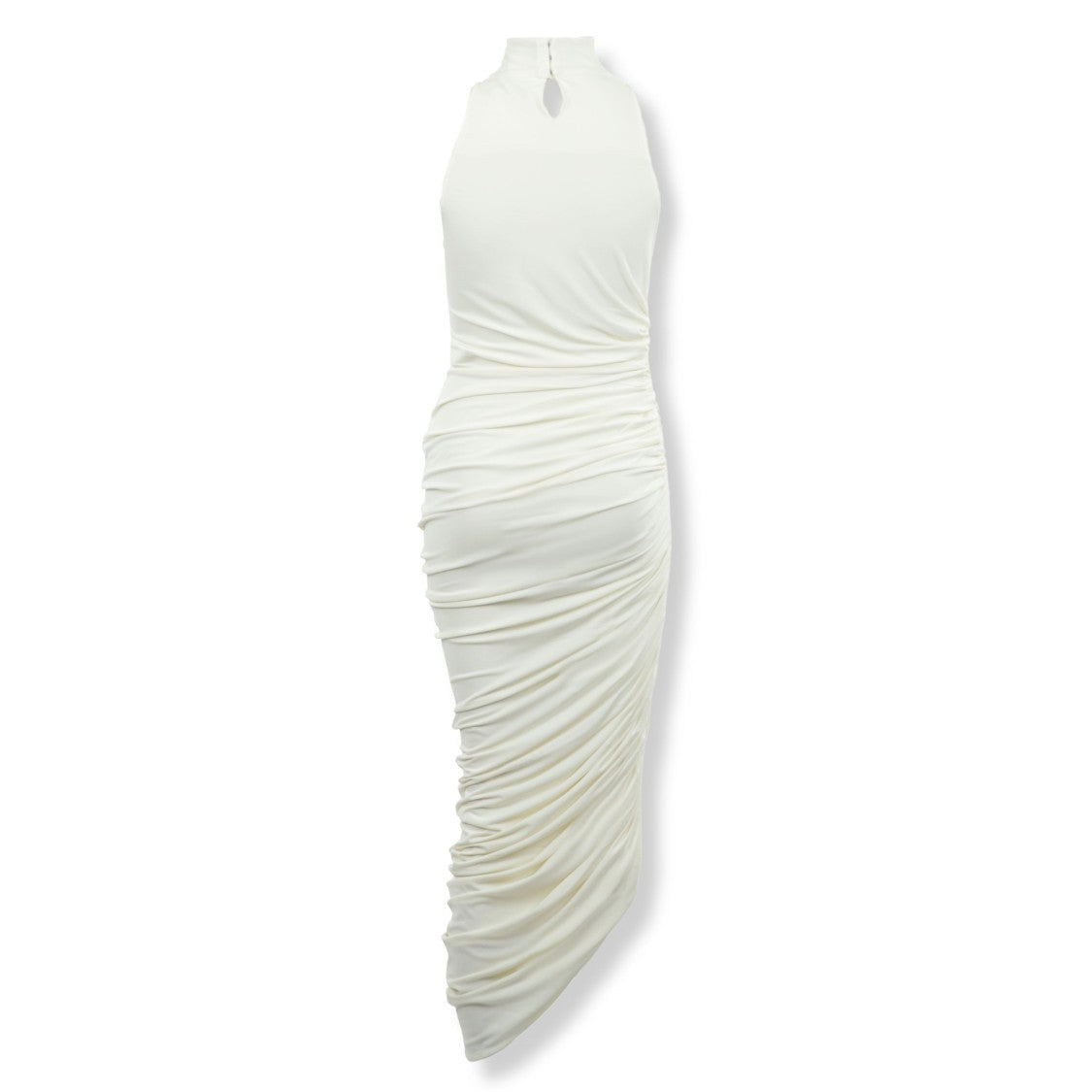 Jacquemus High-Neck Sleeveless Midi Dress With Asymmetrical Hem