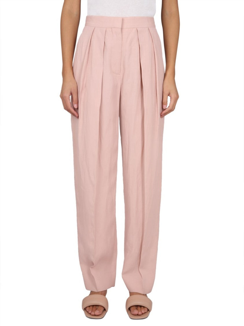 Stella Mccartney Pleated High-Waisted Soft Pants With Hook