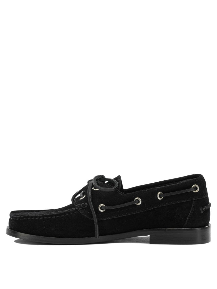 Aeydē Moccasin Toe Black Suede Loafers