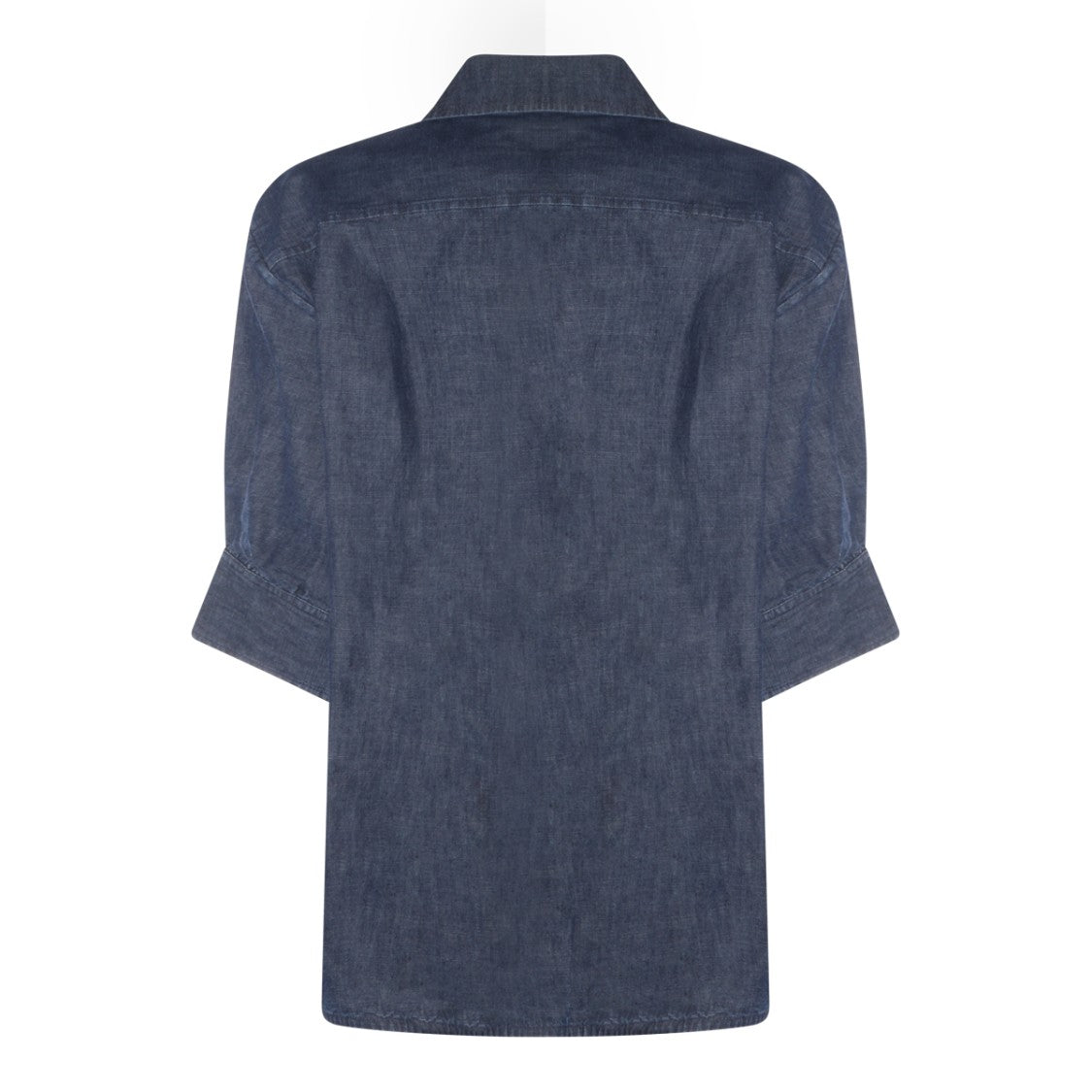 Jil Sander Textured Denim-Effect Blue Cotton Shirt With Classic Collar
