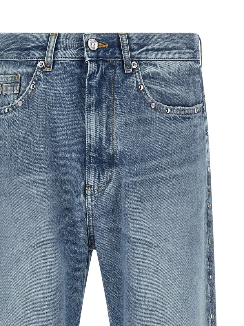 Versace Straight-Leg Denim Jeans With Metal Detailing And Stud Accents