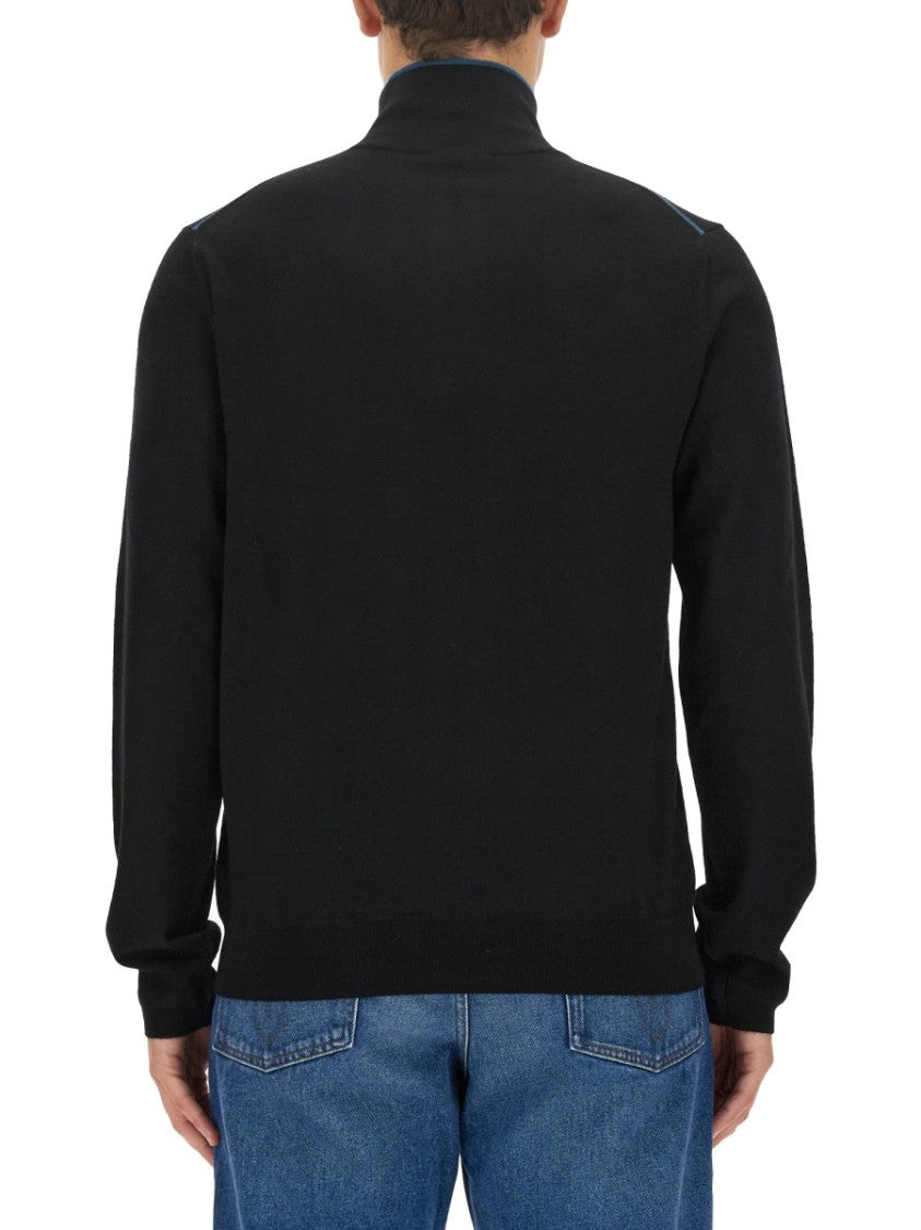 Ps Paul Smith Slim-Fit Black Jersey With High Collar