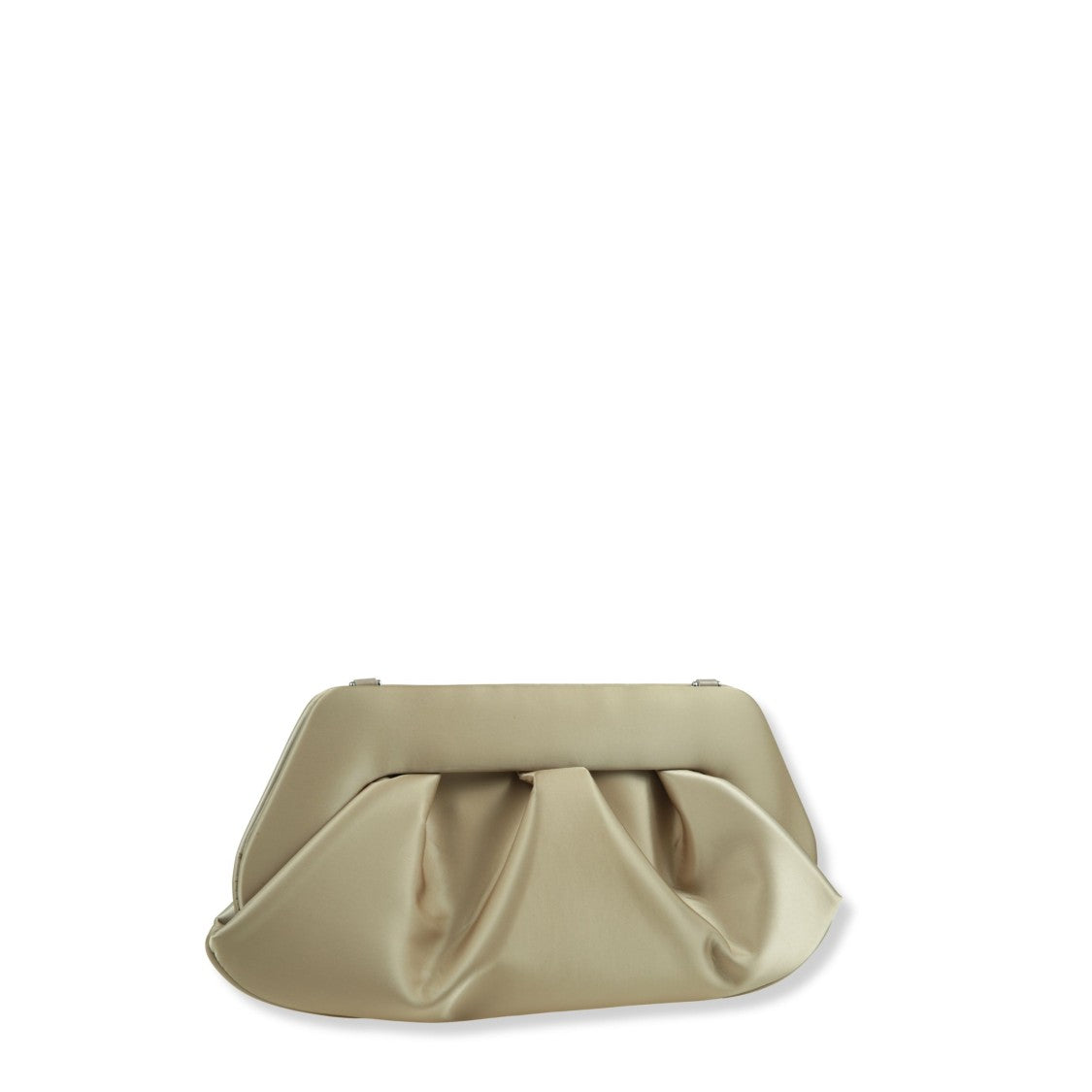 Themoirè Structured Satin Handbag In Soft Oyster Shade