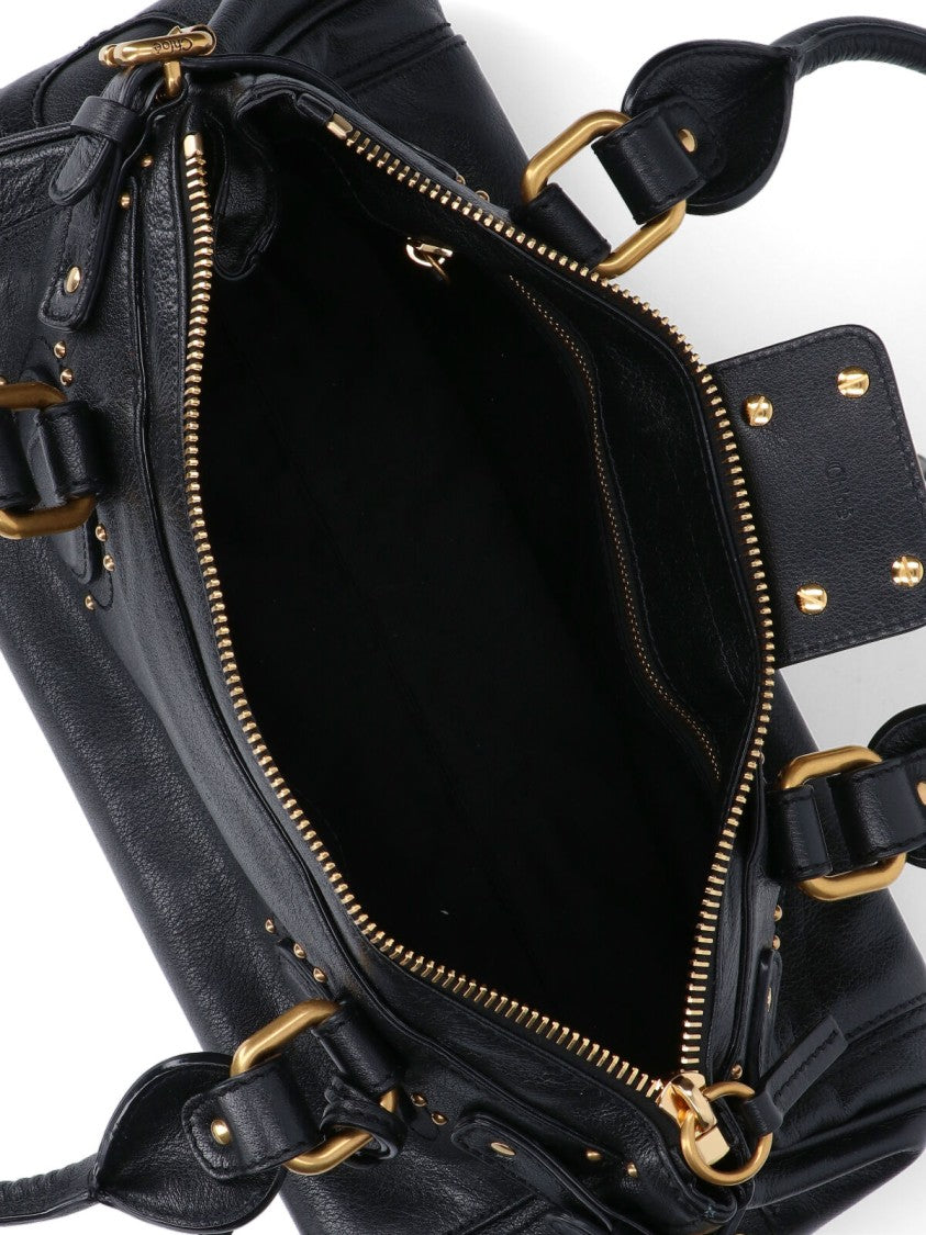 Chloé Buffalo Leather Shoulder Bag With Zip Closure And Gold-Tone Details