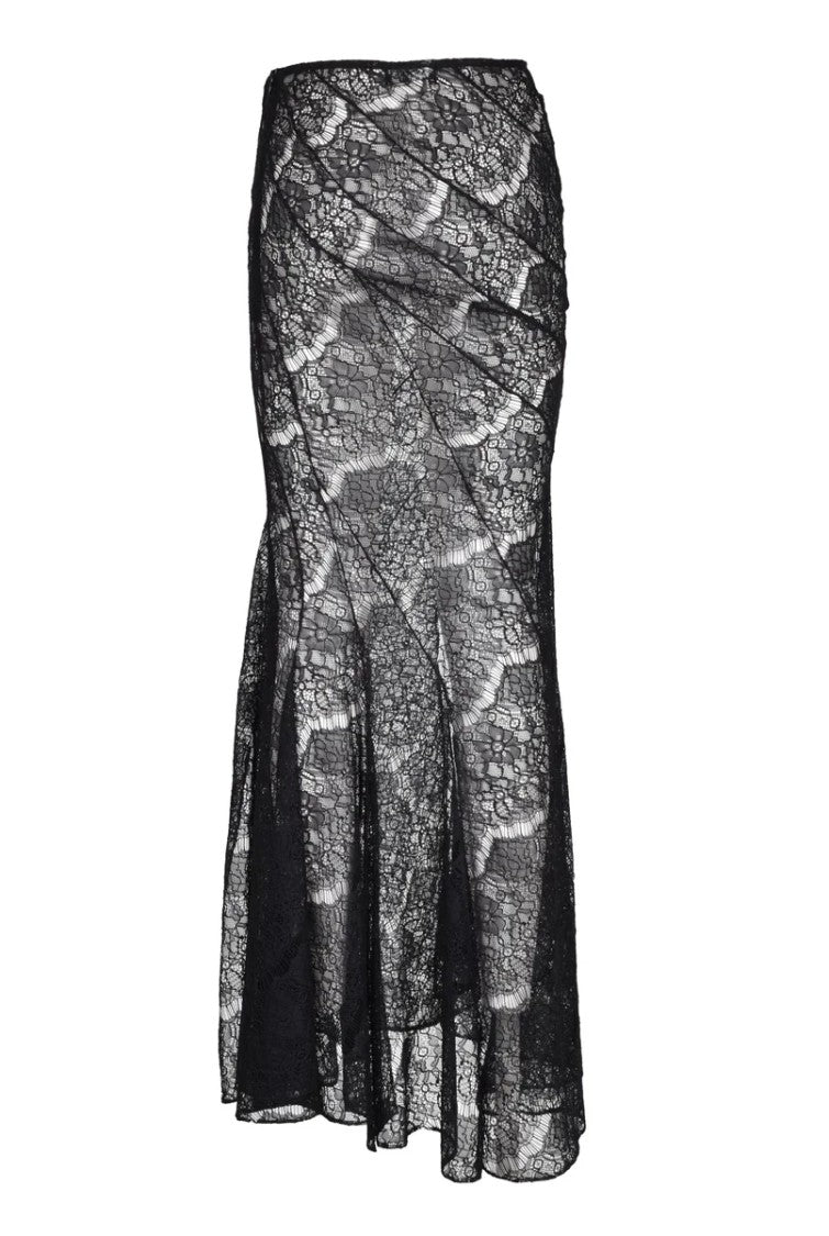 A.W.A.K.E. Mode Black Lace Mermaid Skirt -