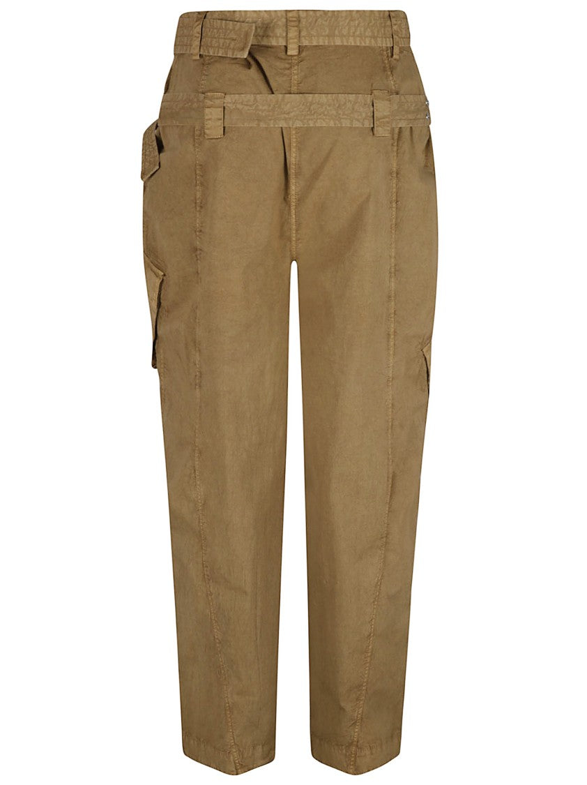 Ganni Relaxed-Fit High-Waisted Trousers With Belted Design