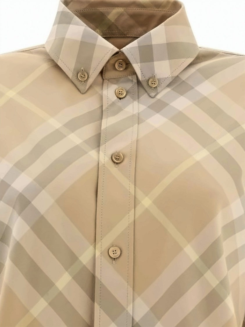 Burberry Classic Check Long-Sleeve Shirt With Button-Down Collar