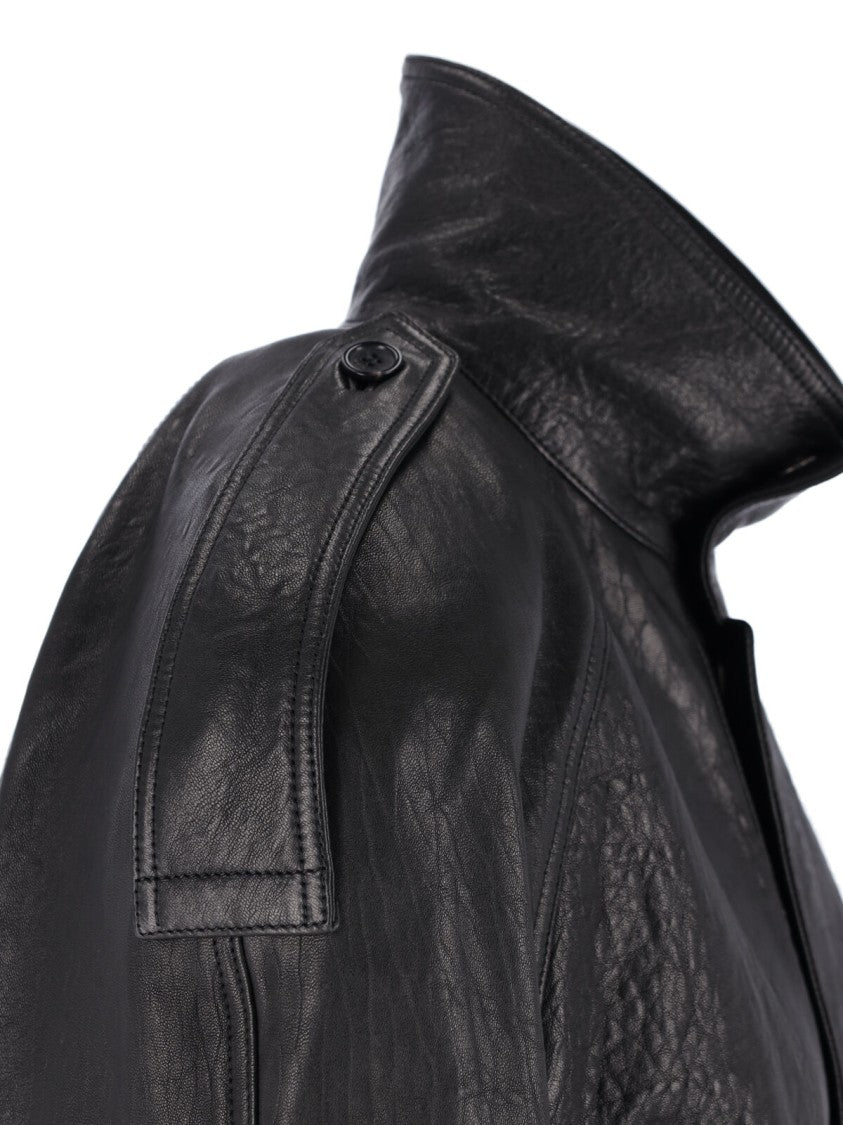 Saint Laurent Black Lambskin Leather Jacket