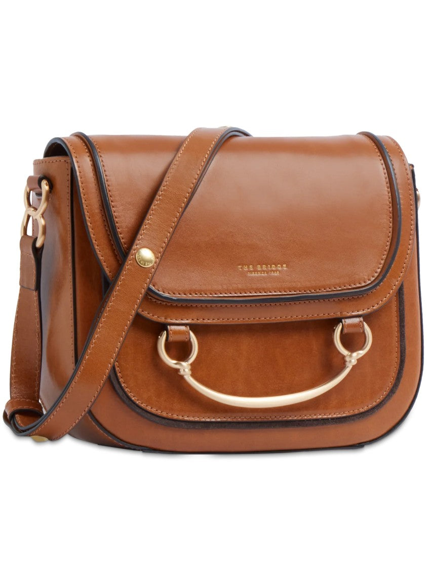 The Bridge Brown Crossbody Structured Leather Satchel