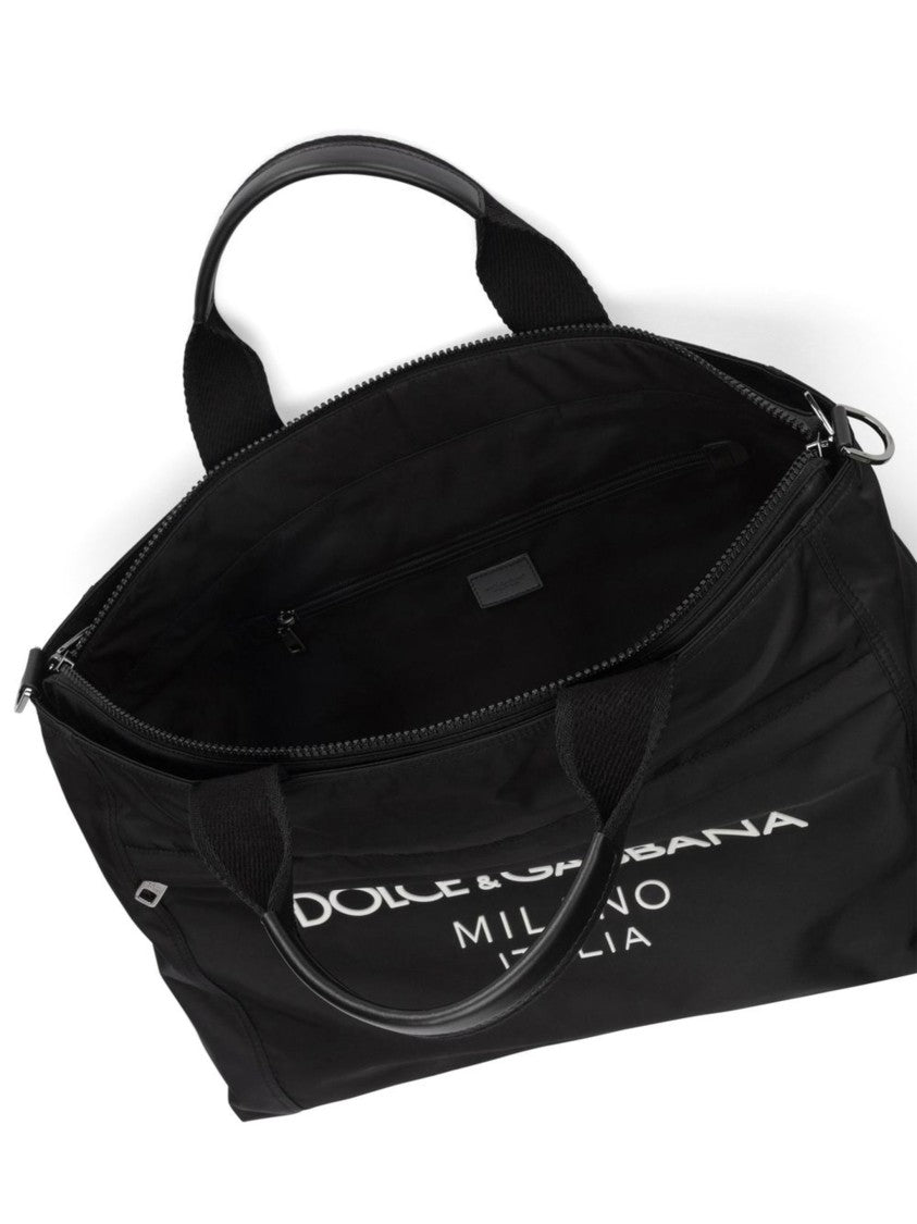 Dolce & Gabbana Black Shopping Nylon Duffle Bag