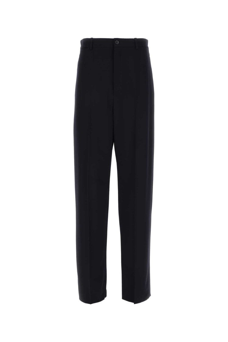 Balenciaga Navy Blue Twill Wide-Leg Pant