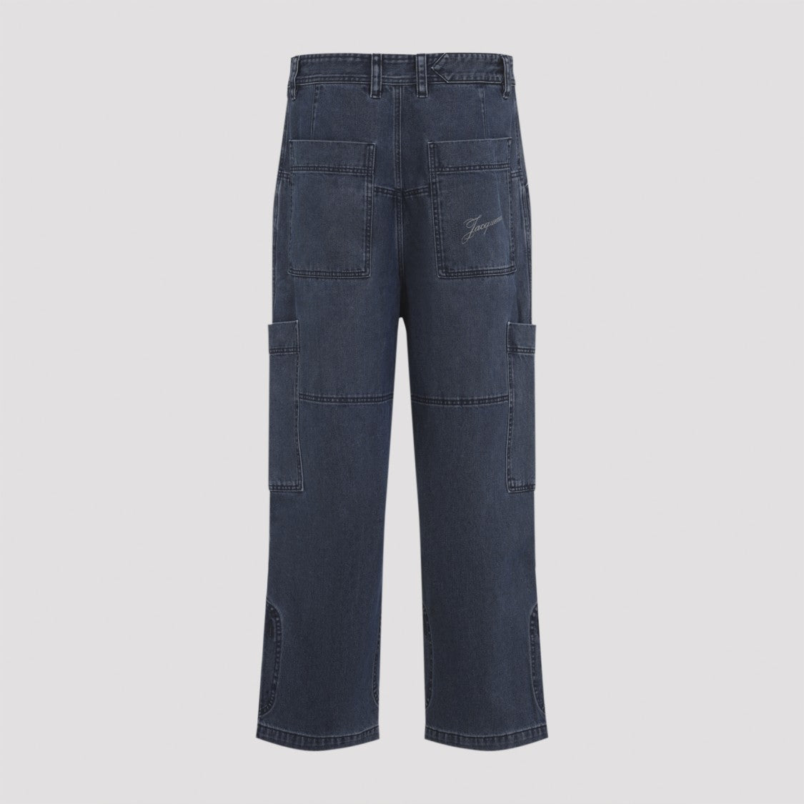 Jacquemus Navy Blue Cotton Le Cargo De-Nimes Carre Jeans