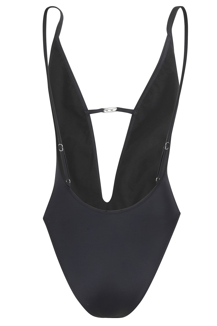 Diesel Black Daisy One-Piece Polyamide Swimsuit