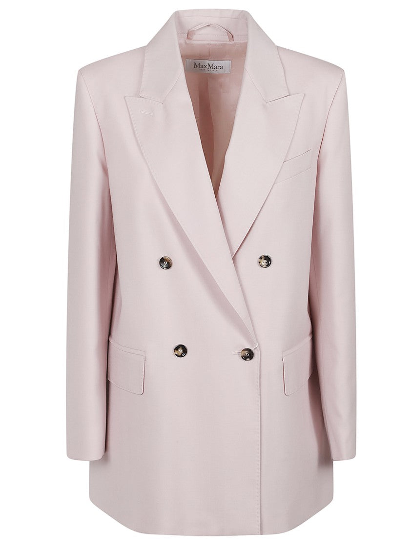 Max Mara Mxmombrosa Double Breasted Wool Blend Blazer