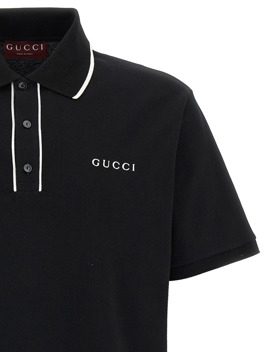 Gucci Logo Embroidery Polo Shirt