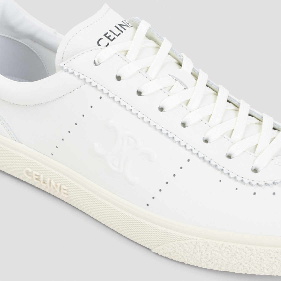 Celine Low Lace-Up Sneakers With Triomphe