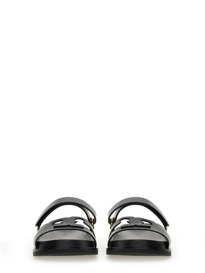 Tory Burch Cut-Out Design Bovine Leather Sandals