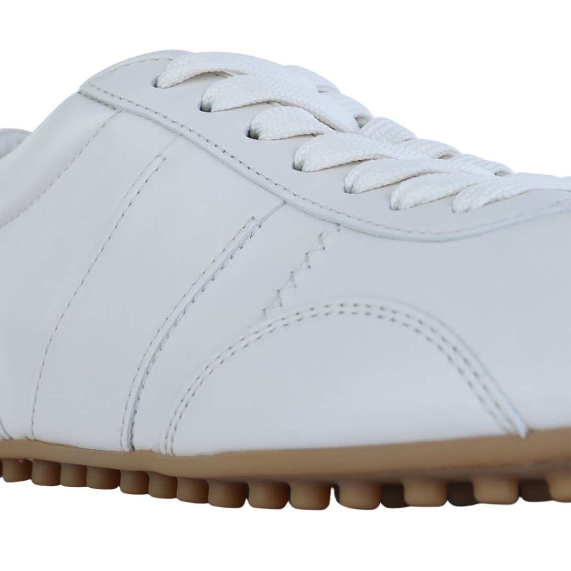 Tod's White Leather Sneakers With Gum Rubber Sole