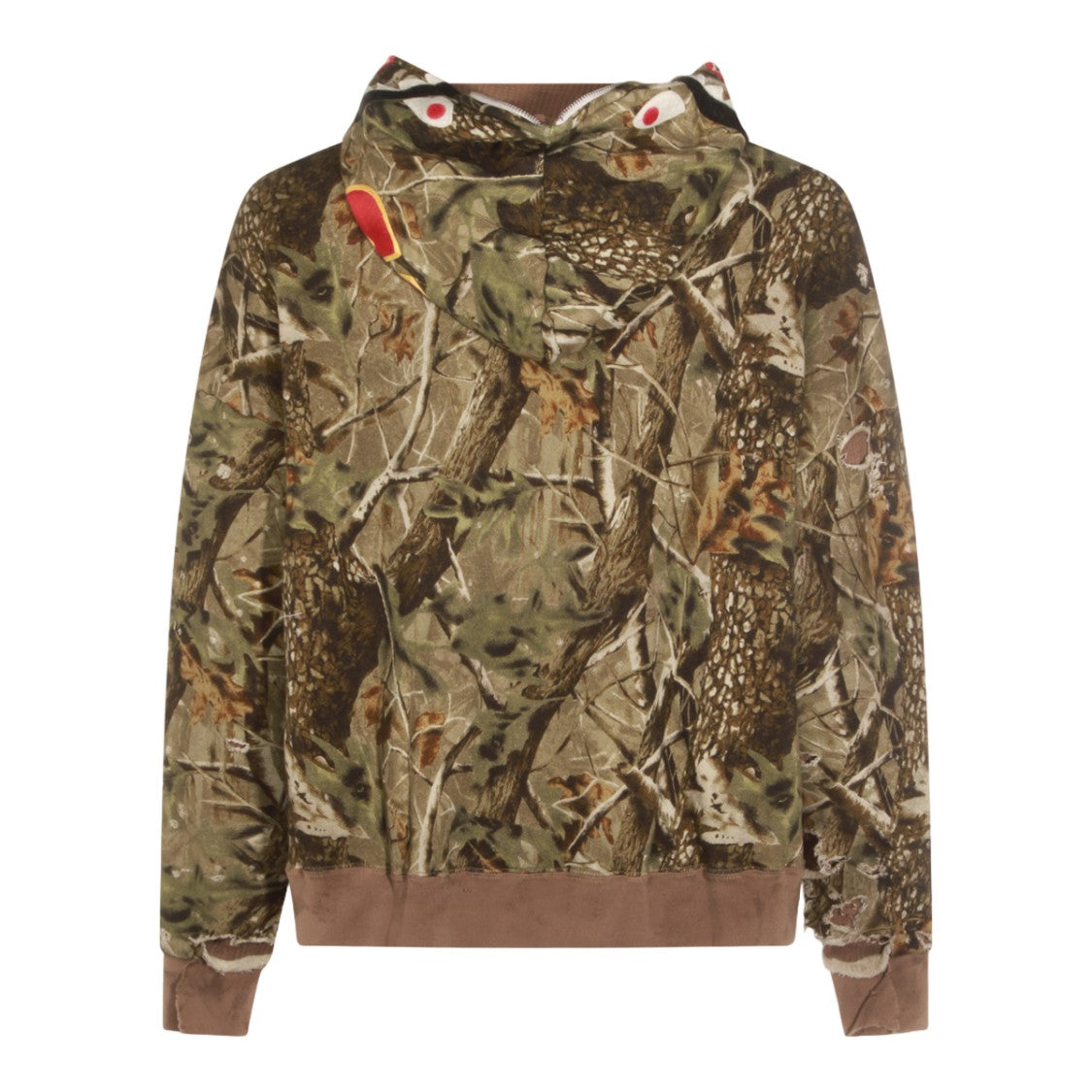 Saint Mxxxxxx Full-Zip Camouflage Sweater With Hood