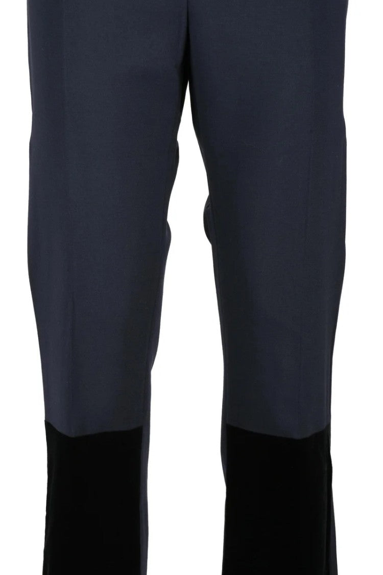 Max Mara High-Waisted Stretch Wool Trousers - Blue
