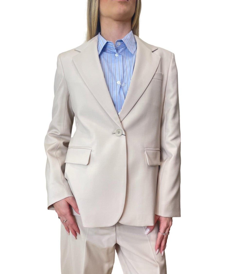 Max Mara Beige Virgin Wool Casual Jacket