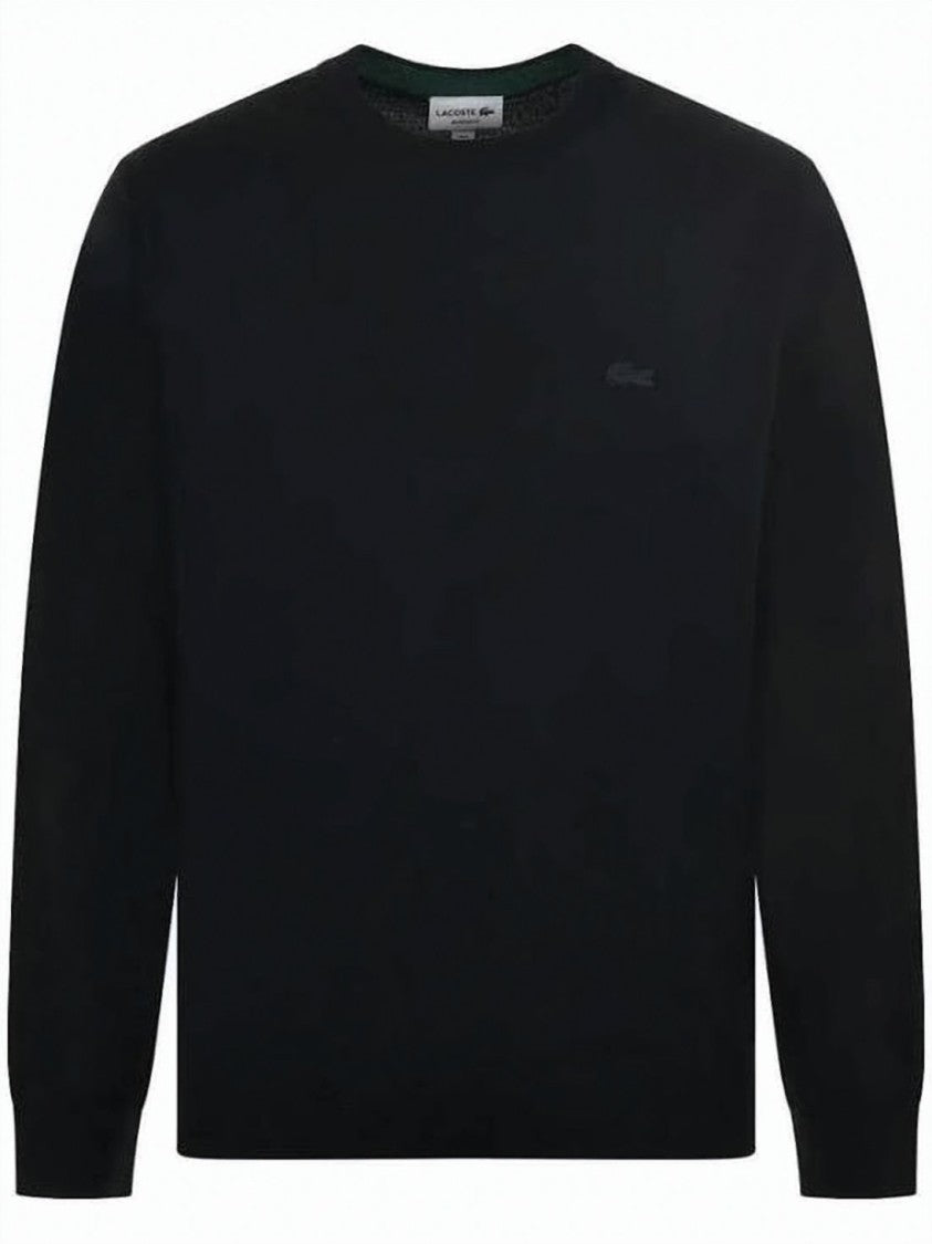 Lacoste Merino Wool Crewneck Sweater With Minimalistic Design